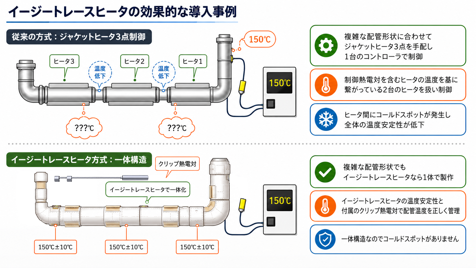イージートレースヒータの効果的な導入事例